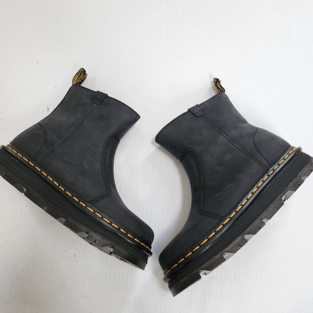 Women Size 9 Dr. Martens Boots Zebzag Rigger Oil Resistant Slip On Leather Black